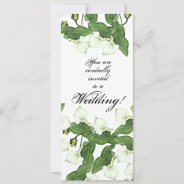 Invitación a la boda de la flor criolla blanca (Anverso)
