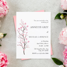 Invitación a la boda de la flor de cerezo de prima