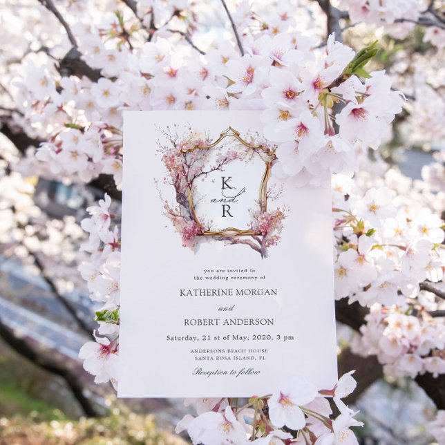 Invitación a la boda de la flor de cerezo Sakura (Subido por el creador)