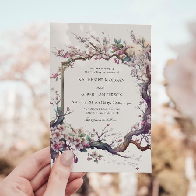 Invitación a la boda de la flor de cerezo Sakura (Subido por el creador)