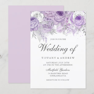 Invitación a la boda de la flor de color blanco mo
