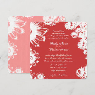 Invitación a la boda de la flor de color Rosa