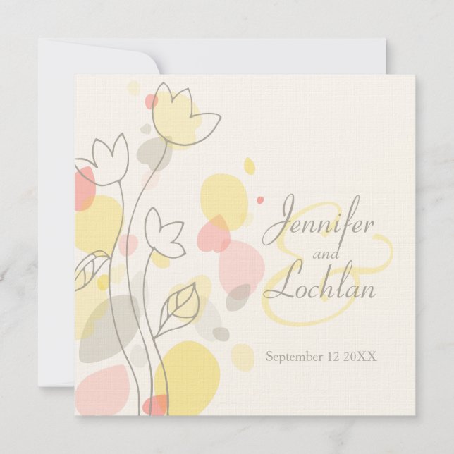 Invitación a la boda de la flor de confeti Petals (Anverso)