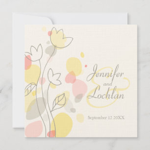 Invitación a la boda de la flor de confeti Petals