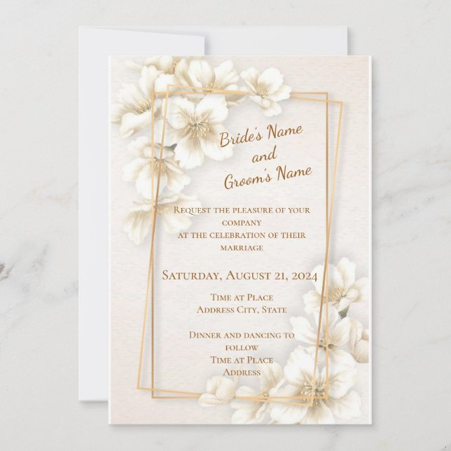 Invitación a la boda de la flor de Dogwood de prim (Anverso)