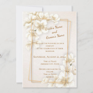 Invitación a la boda de la flor de Dogwood de prim