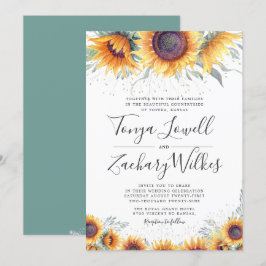 Invitación a la boda de la flor de girasol de prim