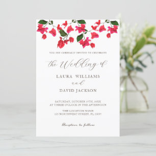 Invitación a la boda de la flor de la Bougainville