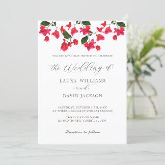 Invitación a la boda de la flor de la Bougainville