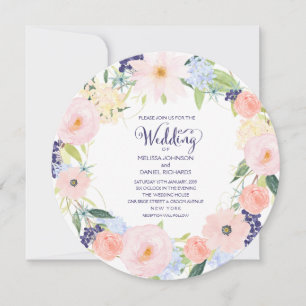 Invitación a la boda de la flor de la flor de la p