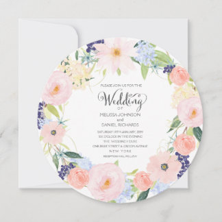 Invitación a la boda de la flor de la flor de la p