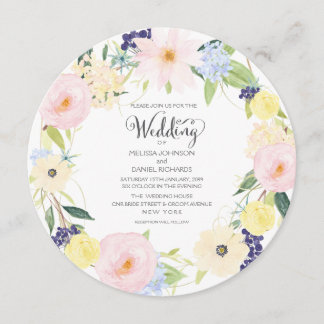Invitación a la boda de la flor de la flor de la p