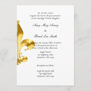 Invitación a la boda de la flor de oro de Lis