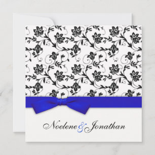 Invitación a la boda de la flor de vaca azul