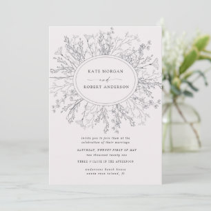 Invitación a la boda de la flor floral moderna esb