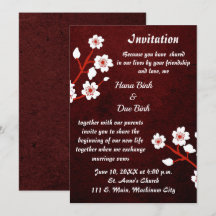 Invitación a la boda de la flor japonesa