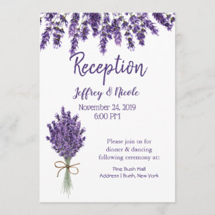 Invitación a la boda de la flor Lilac de la Lavand