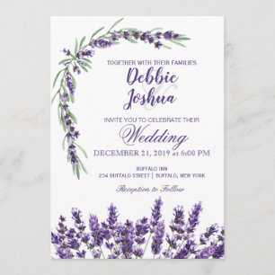 Invitación a la boda de la flor Lilac de la Lavand