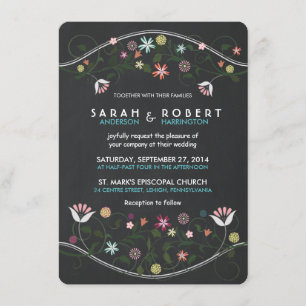 Invitación a la boda de la flor rústica de la coro