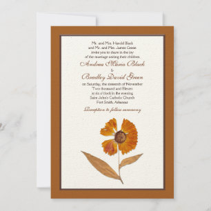 Invitación a la boda de la flor seca en otoño