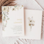 Invitación a la boda de la flor silvestre<br><div class="desc">Esta fantástica invitación a la boda de Wildflower Meadow es perfecta para tu sencillo y elegante boda boho. La vegetación rústica y moderna, acompañada de las minimalistas flores naturales, te ayudará a dar vida a tu visión. Este diseño de flores doradas de bonito, toques de sabio bohemio verde y morado...</div>