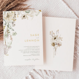Invitación a la boda de la flor silvestre
