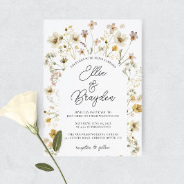 Invitación a la boda de la flor silvestre acuarela