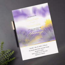 Invitación a la boda de la flor silvestre Lavender