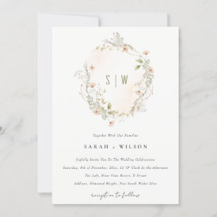 Invitación a la boda de la flor silvestre Pastel