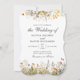 Invitación a la boda de la flor silvestre Peach Wa