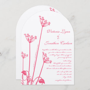 Invitación a la boda de la flor silvestre rosa