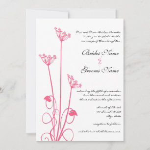 Invitación a la boda de la flor silvestre rosa