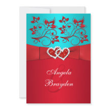 Invitación a la boda de la flor turquesa RIBBON