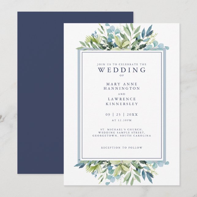 Invitación a la boda de la floración de la vegetac (Anverso / Reverso)