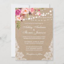 Invitación a la boda de la floración de las luces