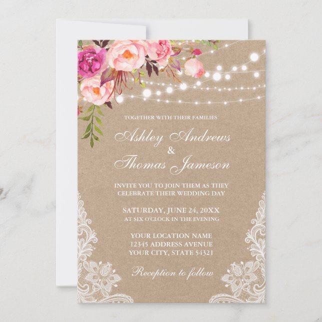 Invitación a la boda de la floración de las luces  (Anverso)