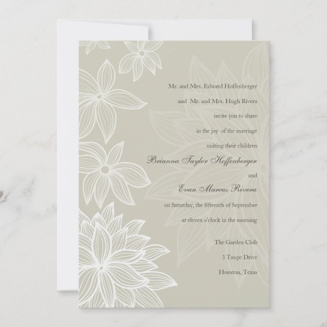 Invitación a la boda de la floración de los talone (Anverso)