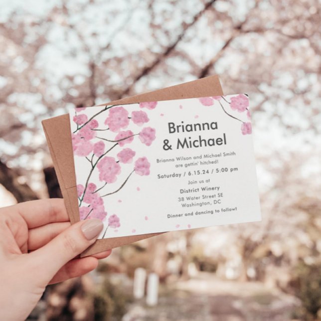 Invitación a la boda de la floración del cerezo mo (Subido por el creador)