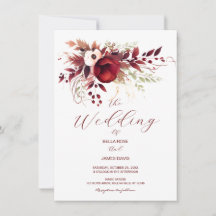 Invitación a la boda de la floración floral de la