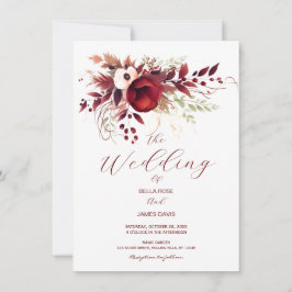 Invitación a la boda de la floración floral de la