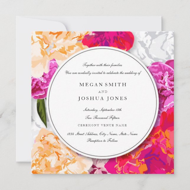 Invitación a la boda de la floración floral modern (Anverso)