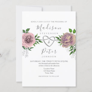 Invitación a la boda de la floración rosada de un 