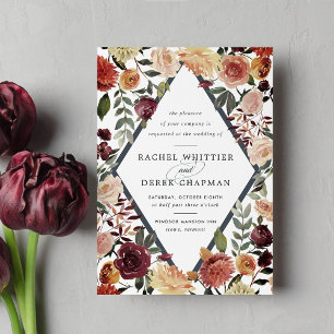Invitación a la boda de la floración rusa