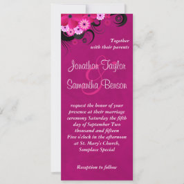 Invitación a la boda de la floral de Fuchsia oscur