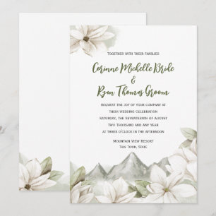 Invitación a la boda de la floral de la montaña