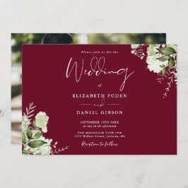 Invitación a la boda de la floral de la vegetación