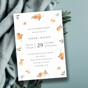 Invitación a la boda de la floral del Naranja del