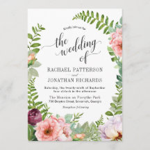 Invitación a la boda de la floral Fantasy Wreath