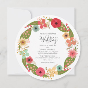Invitación a la boda de la floral Wreath Garden
