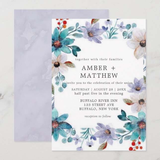 Invitación a la boda de la Florencia Pintada en la (Anverso / Reverso)